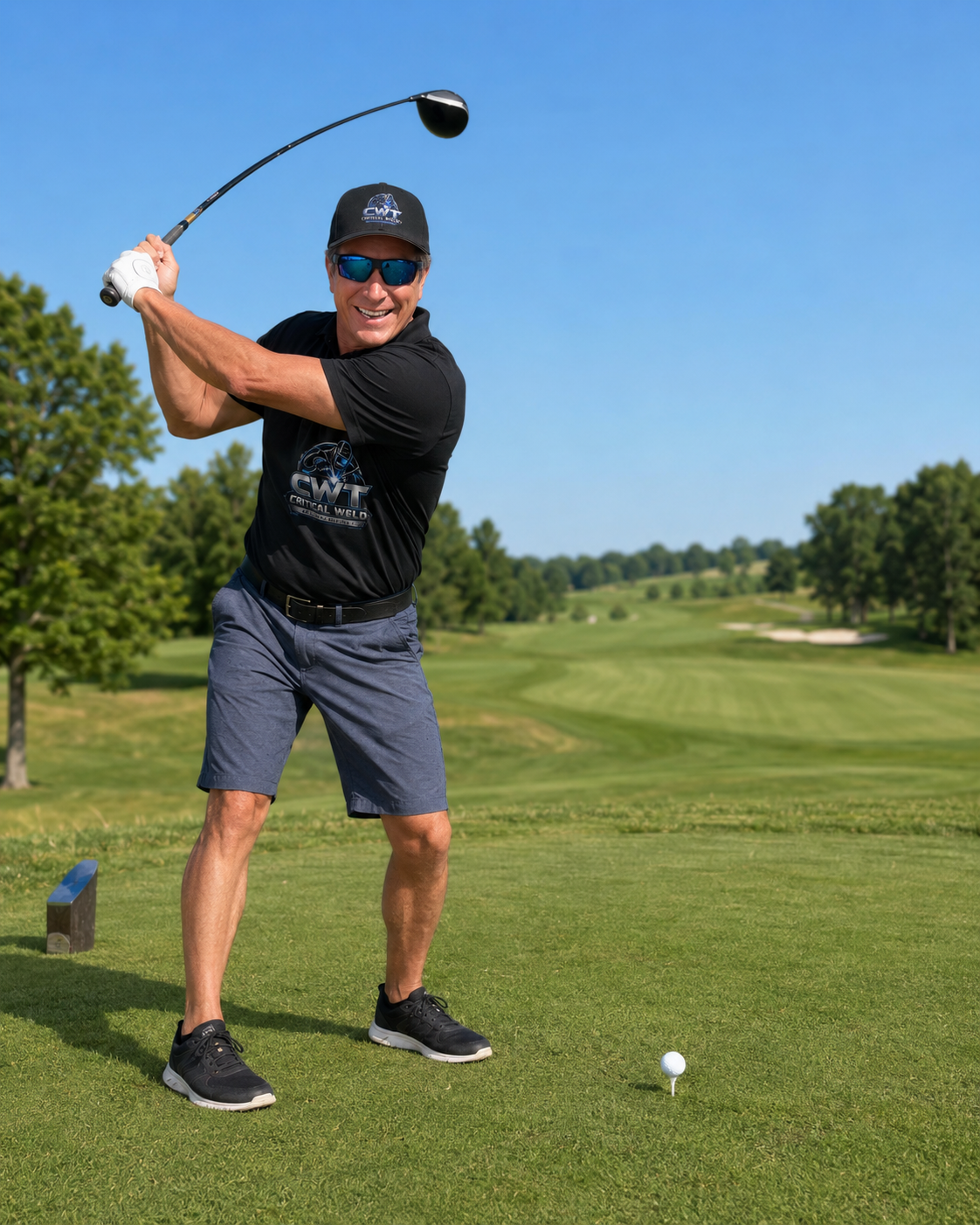 Critical Weld Technologies owner golfing